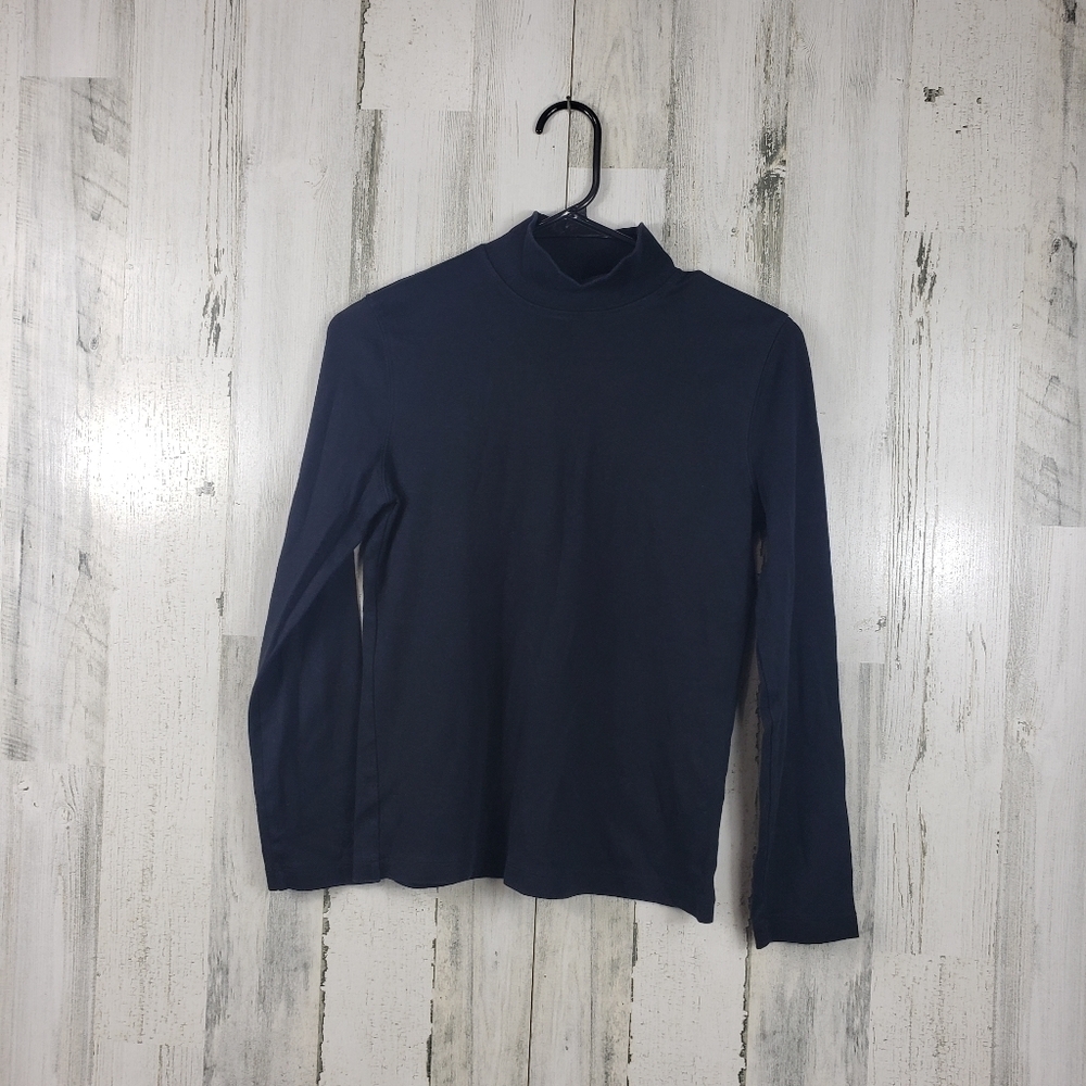 made for life solid black long sleeve shirt women's size PM medium petite
